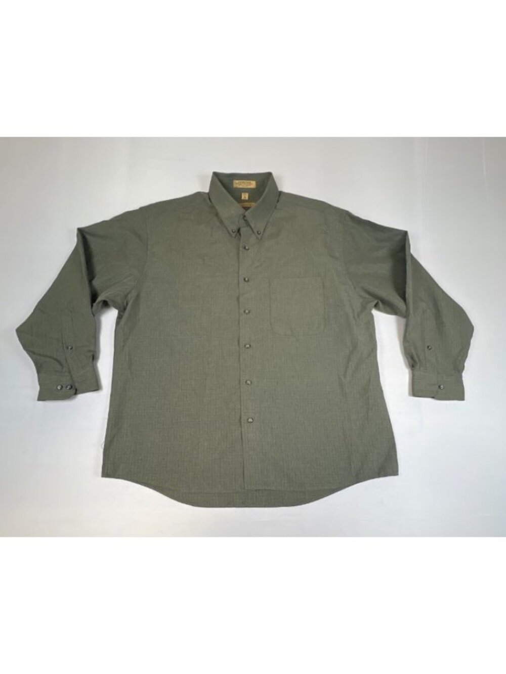 Arrow Men's Long Sleeve Shirt Size L Green Button Down Microtech Casual